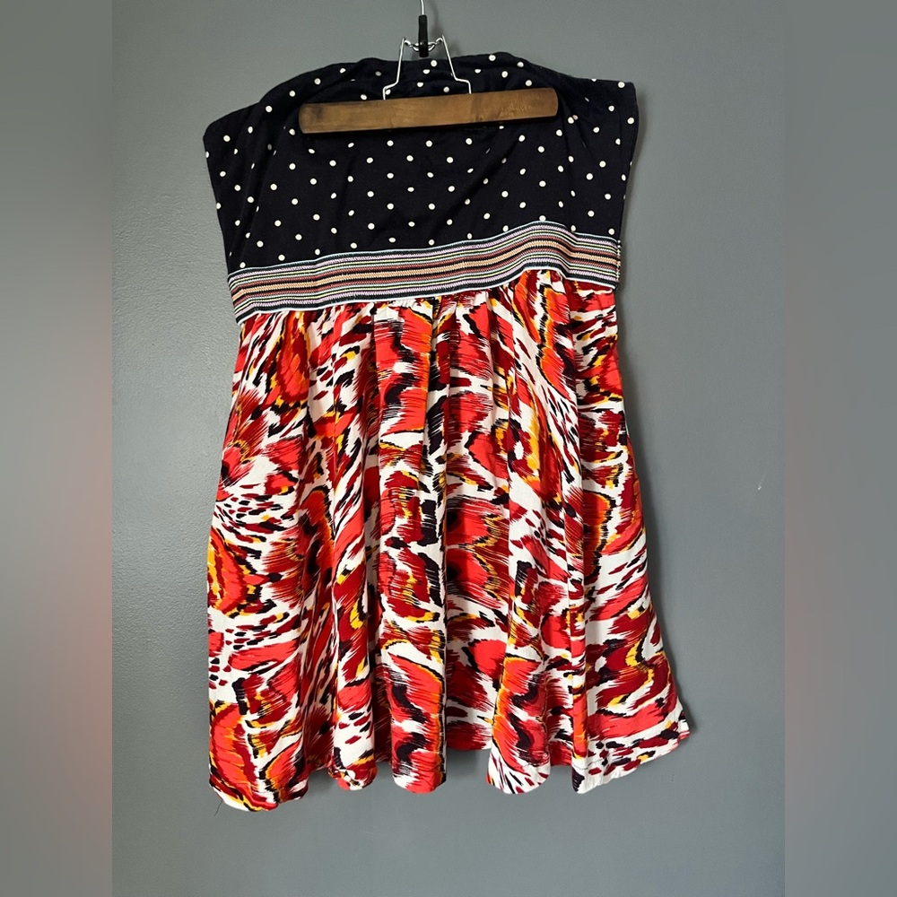 Xhilaration Black and Red Abstract Print Dress